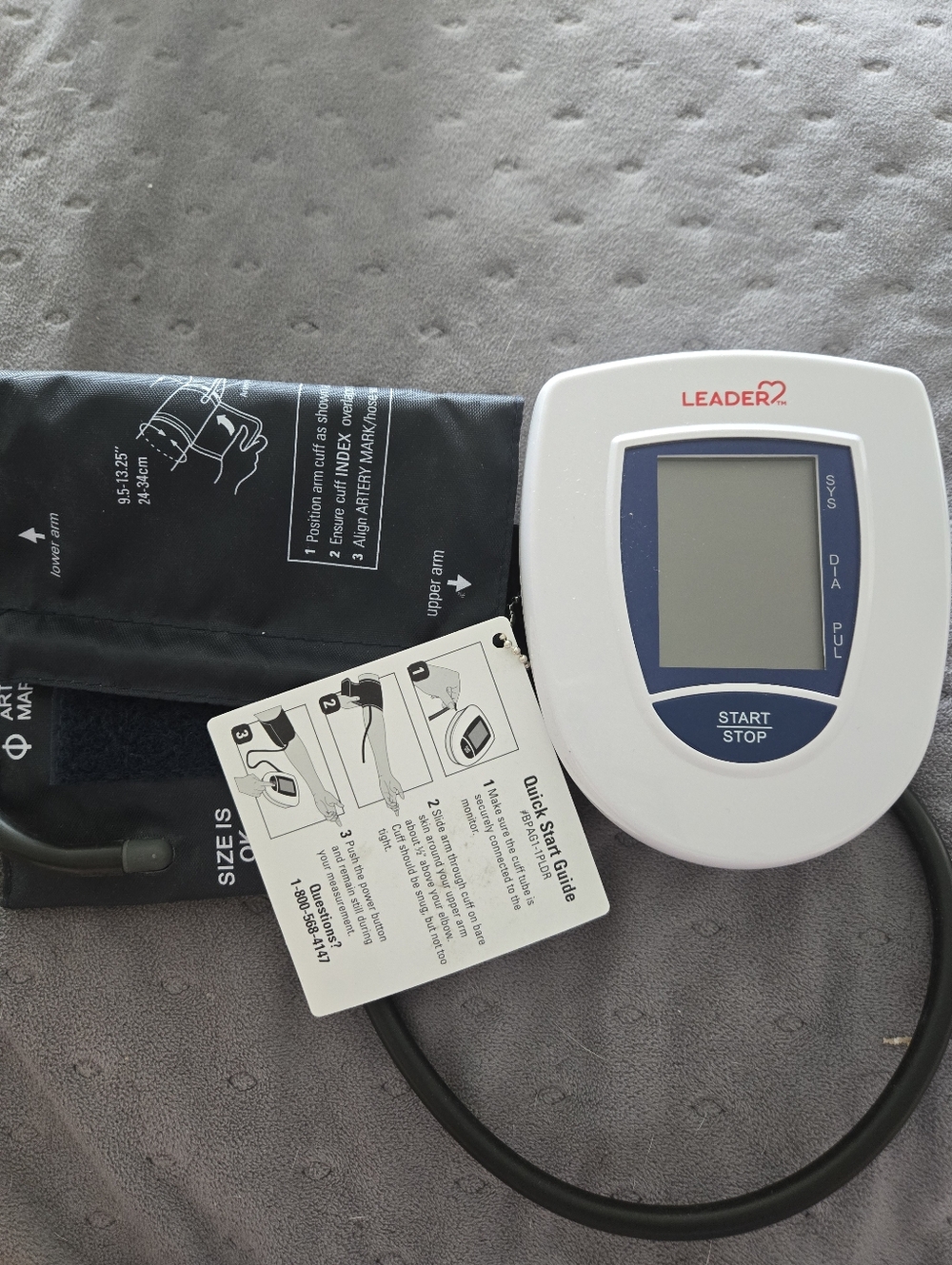 Leader Brand White and Blue Home Blood Pressure Monitor